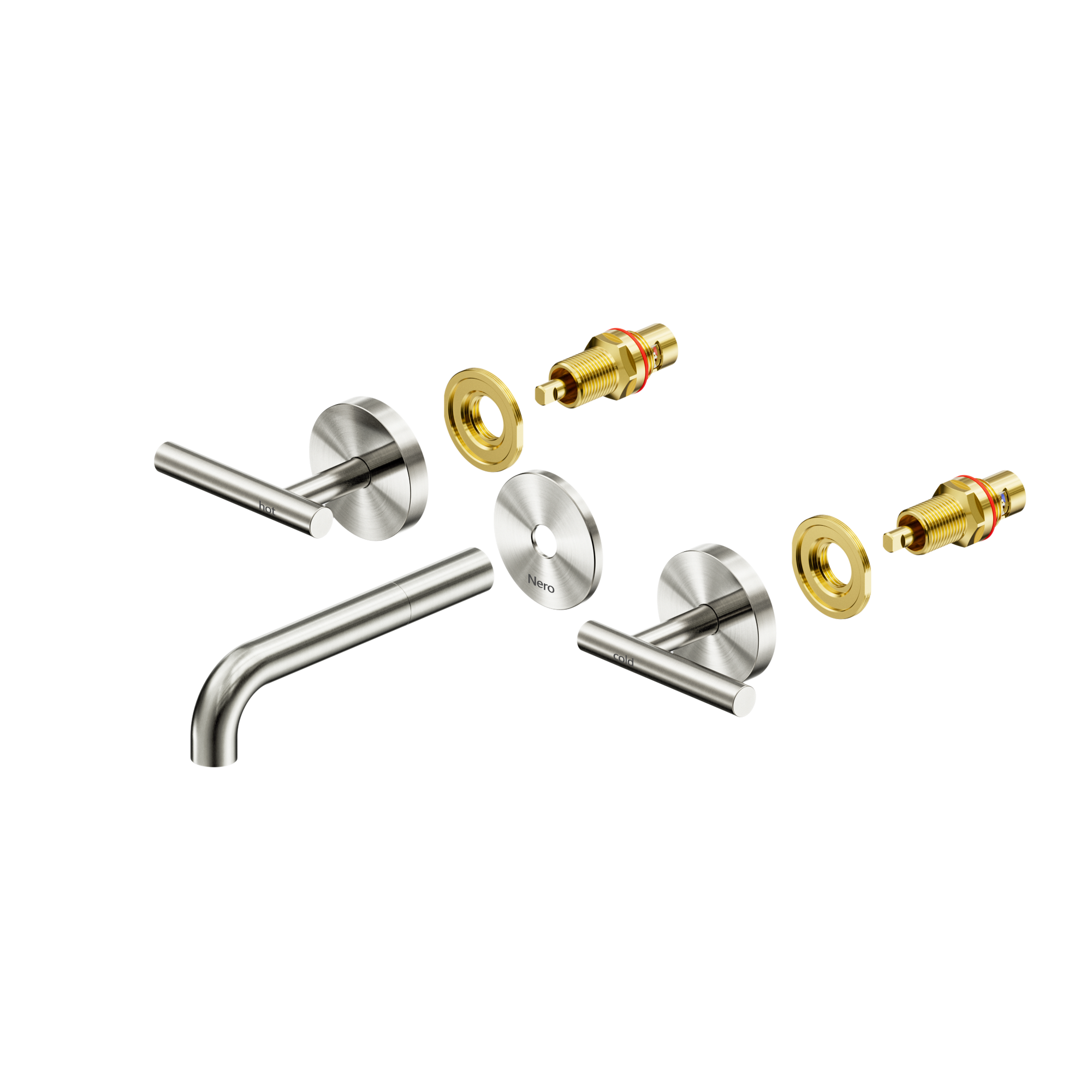 Mecca Lever Wall Basin/Bath Set 160mm Spout Trim kits Only Brushed Nickel