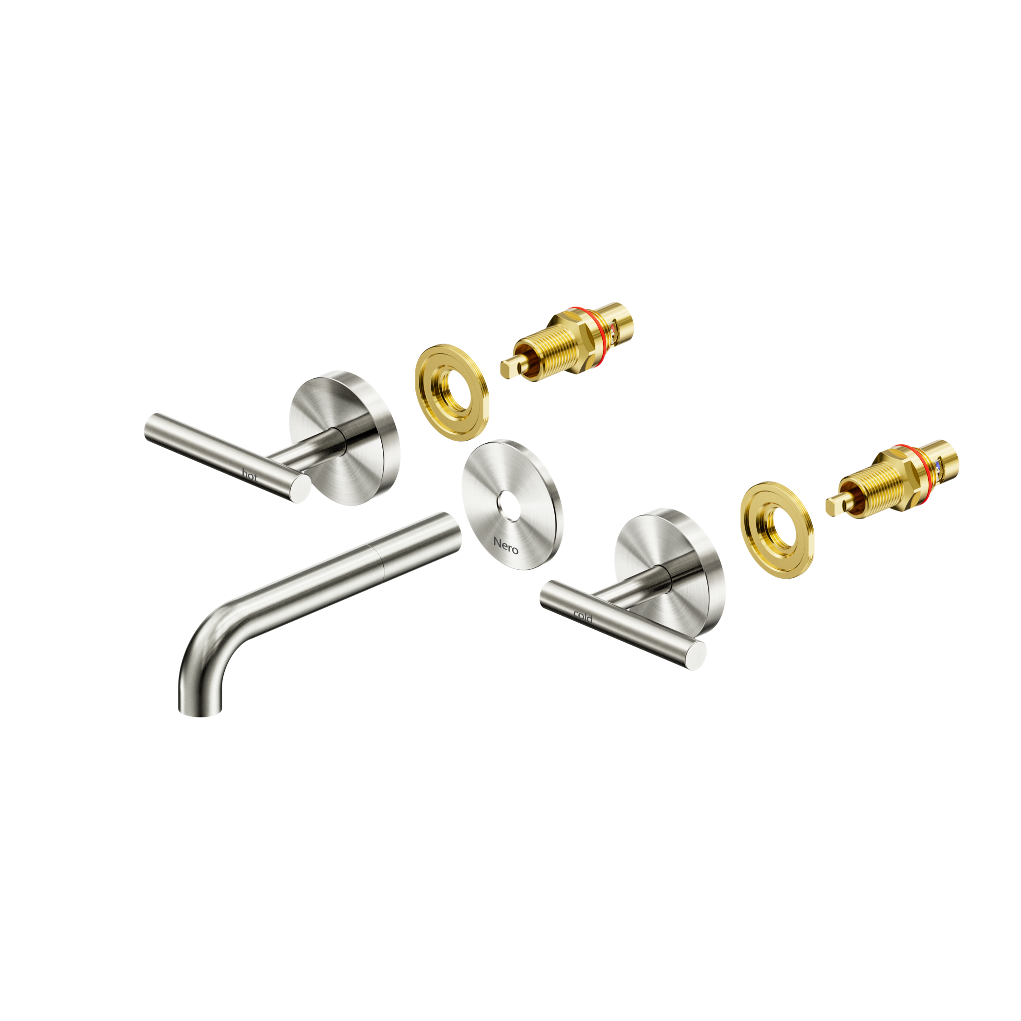 Mecca Lever Wall Basin/Bath Set 160mm Spout Trim kits Only Brushed Nickel