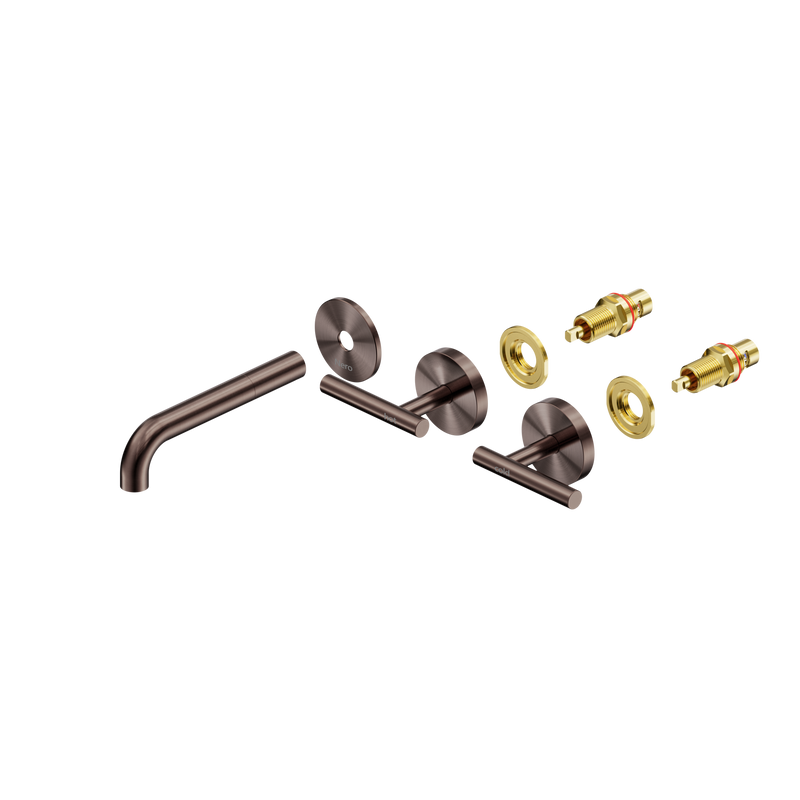 Mecca Lever Wall Basin/Bath Set 160mm Spout Trim kits Only Brushed Bronze
