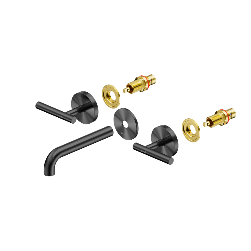 Mecca Lever Wall Basin/Bath Set 160mm Spout Trim kits Only Gun Metal
