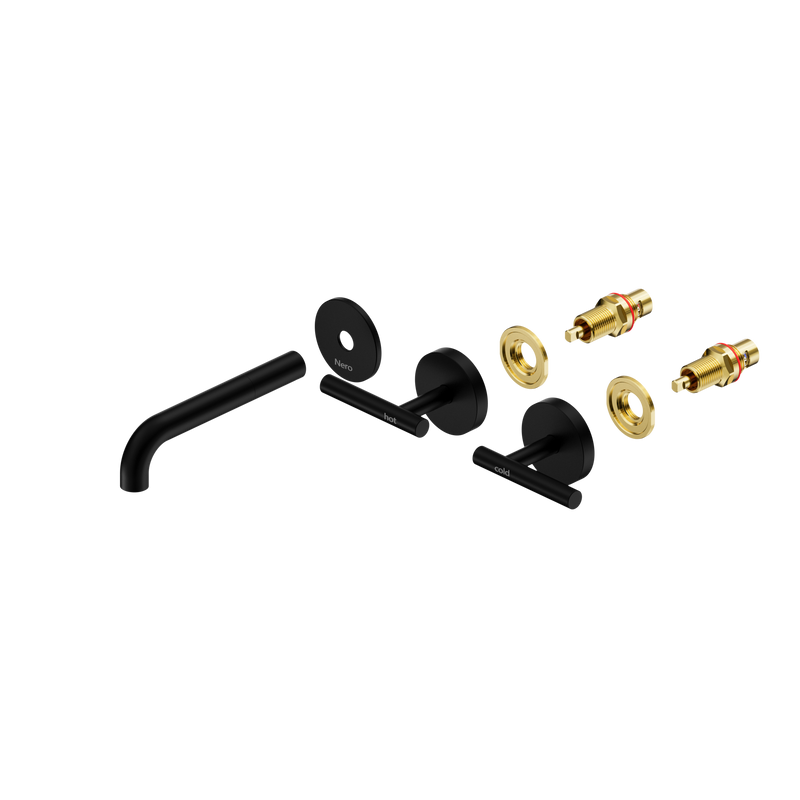 Mecca Lever Wall Basin/Bath Set 160mm Spout Trim kits Only Matte Black