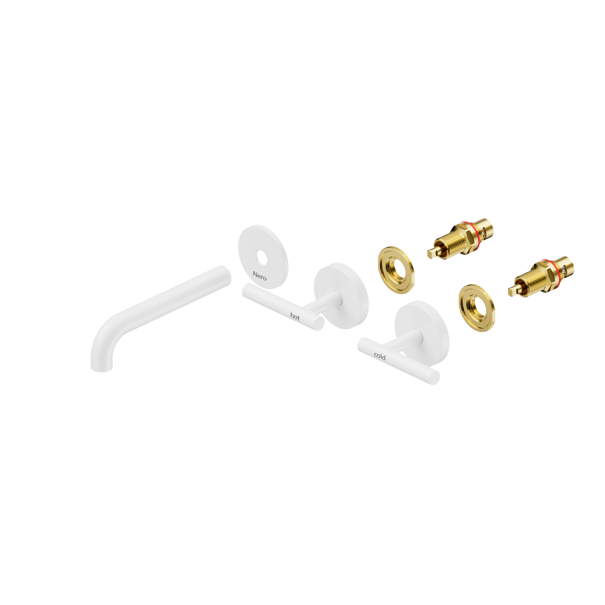 Mecca Lever Wall Basin/Bath Set 160mm Spout Trim kits Only Matte White