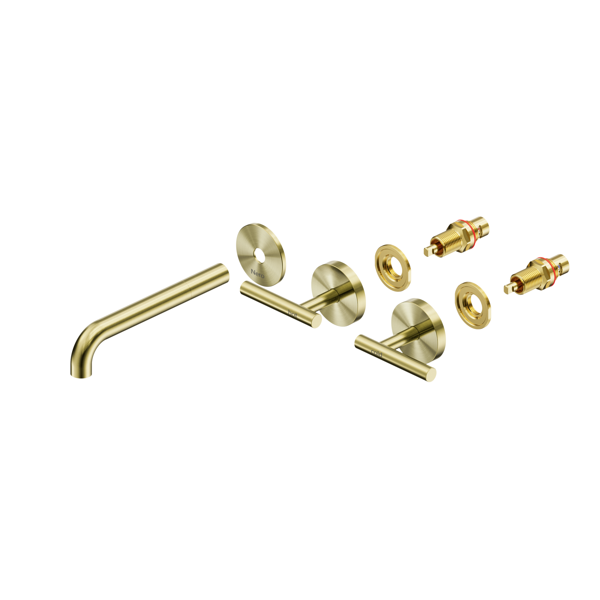 Mecca Lever Wall Basin/Bath Set 185mm Spout Trim kits Only Brushed Gold