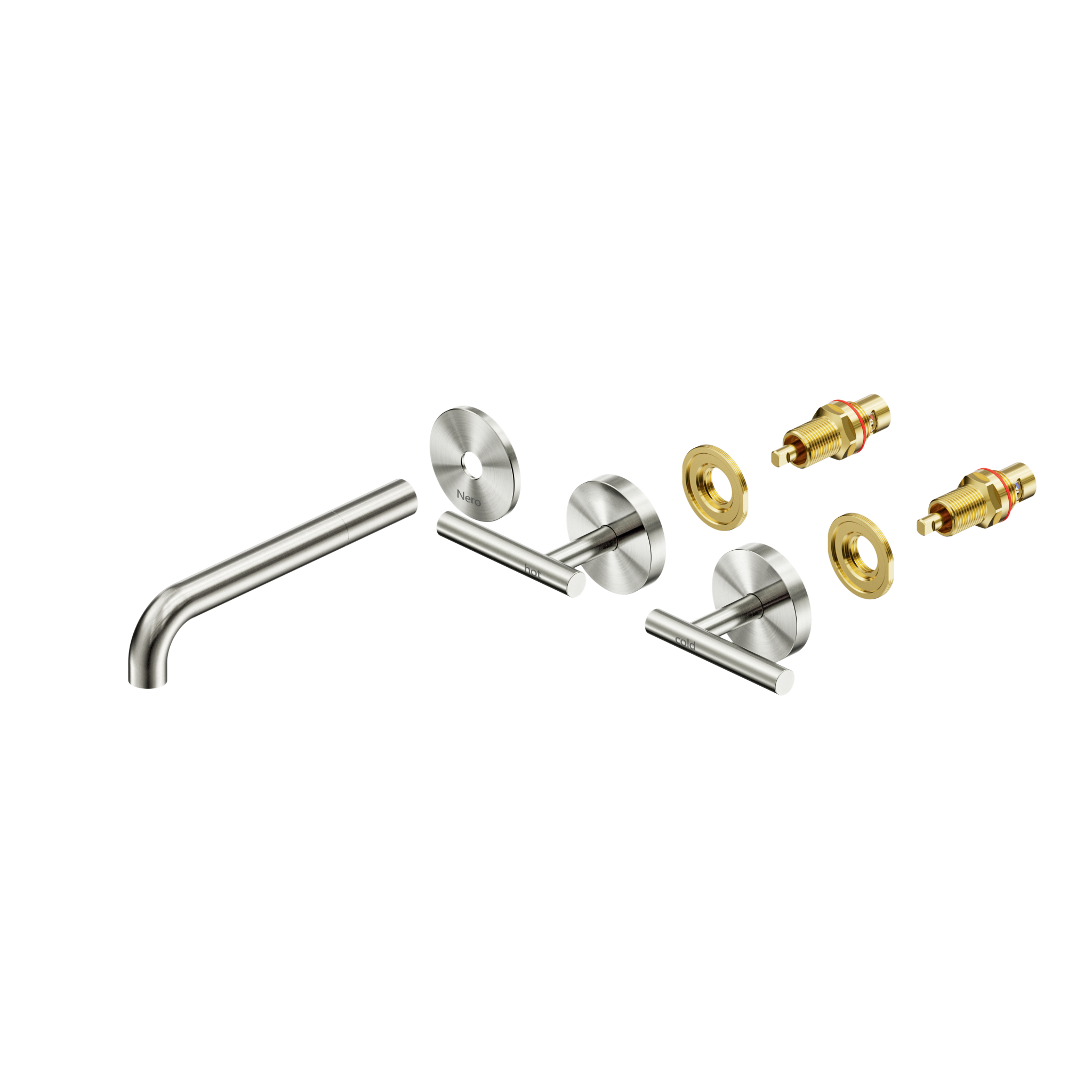 Mecca Lever Wall Basin/Bath Set 185mm Spout Trim kits Only Brushed Nickel