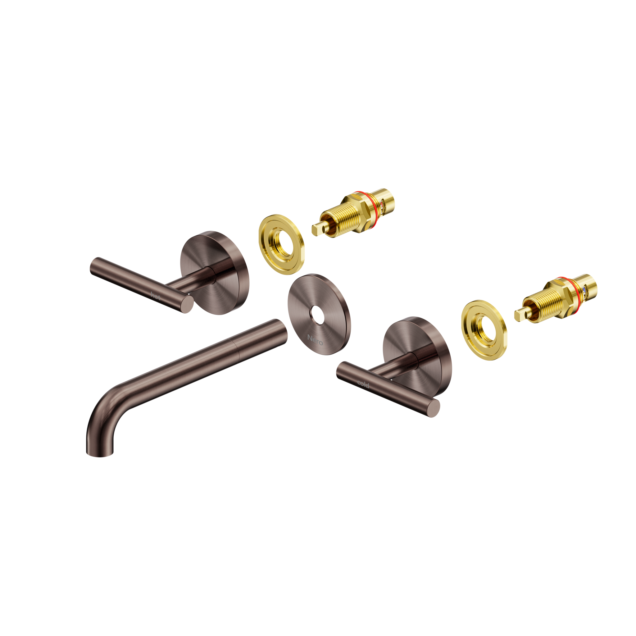Mecca Lever Wall Basin/Bath Set 185mm Spout Trim kits Only Brushed Bronze