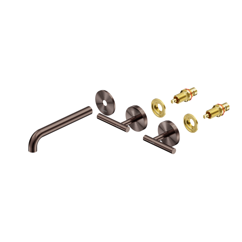 Mecca Lever Wall Basin/Bath Set 185mm Spout Trim kits Only Brushed Bronze