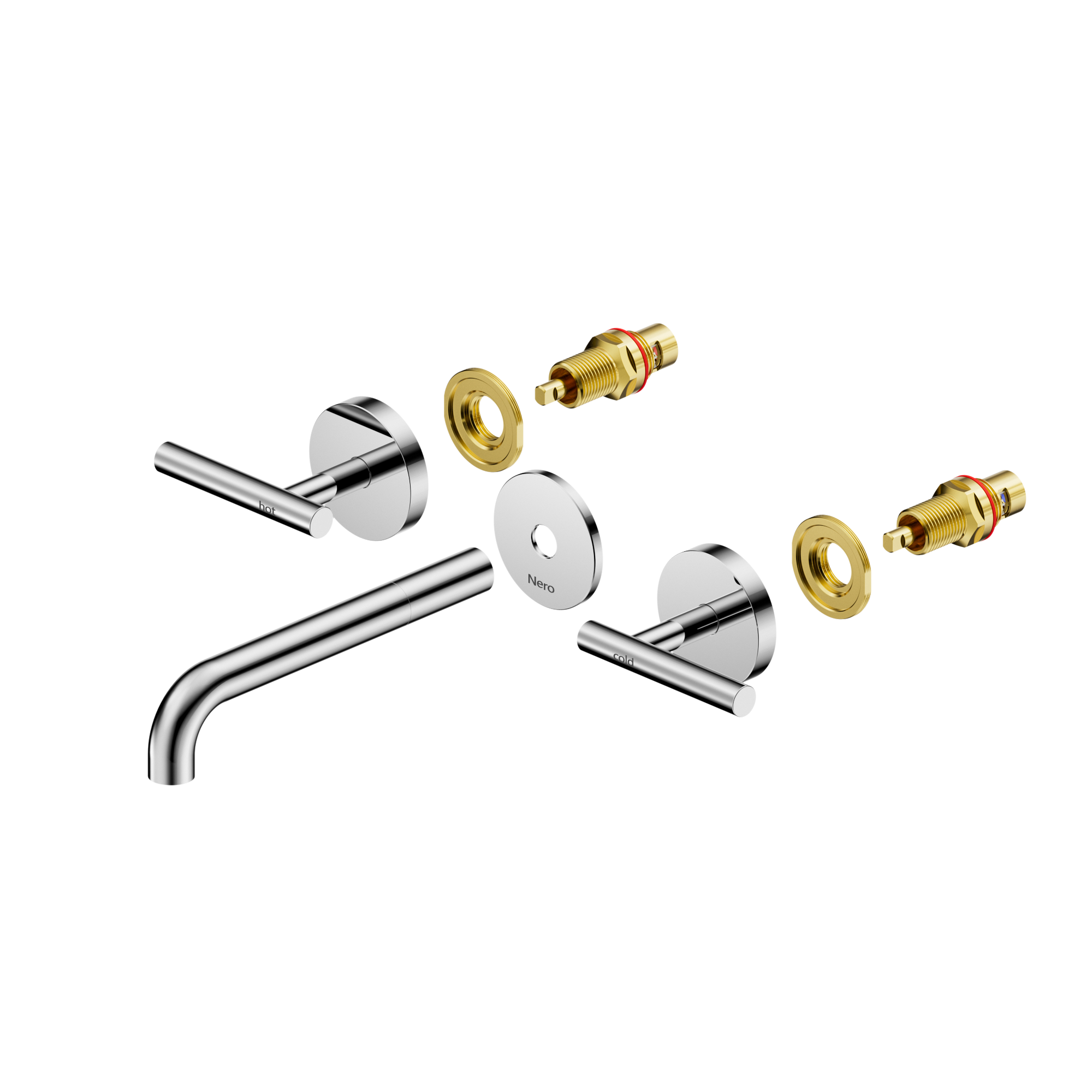 Mecca Lever Wall Basin/Bath Set 185mm Spout Trim kits Only Chrome