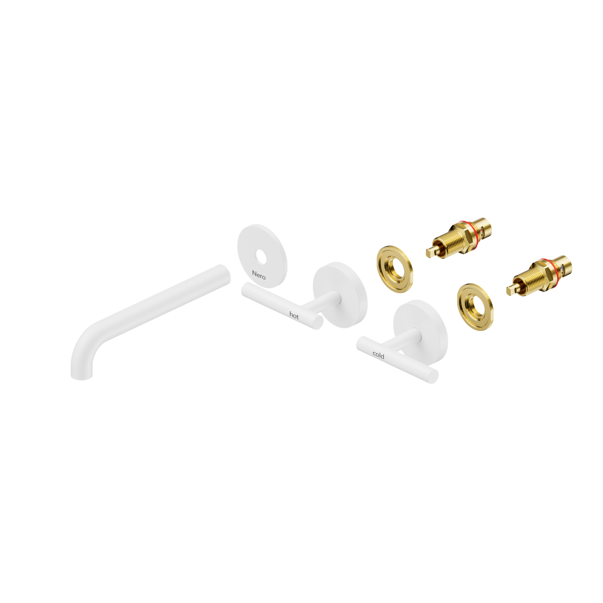 Mecca Lever Wall Basin/Bath Set 185mm Spout Trim kits Only Matte White