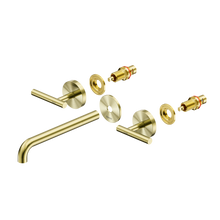 Mecca Lever Wall Basin/Bath Set 220mm Spout Trim kits Only Brushed Gold