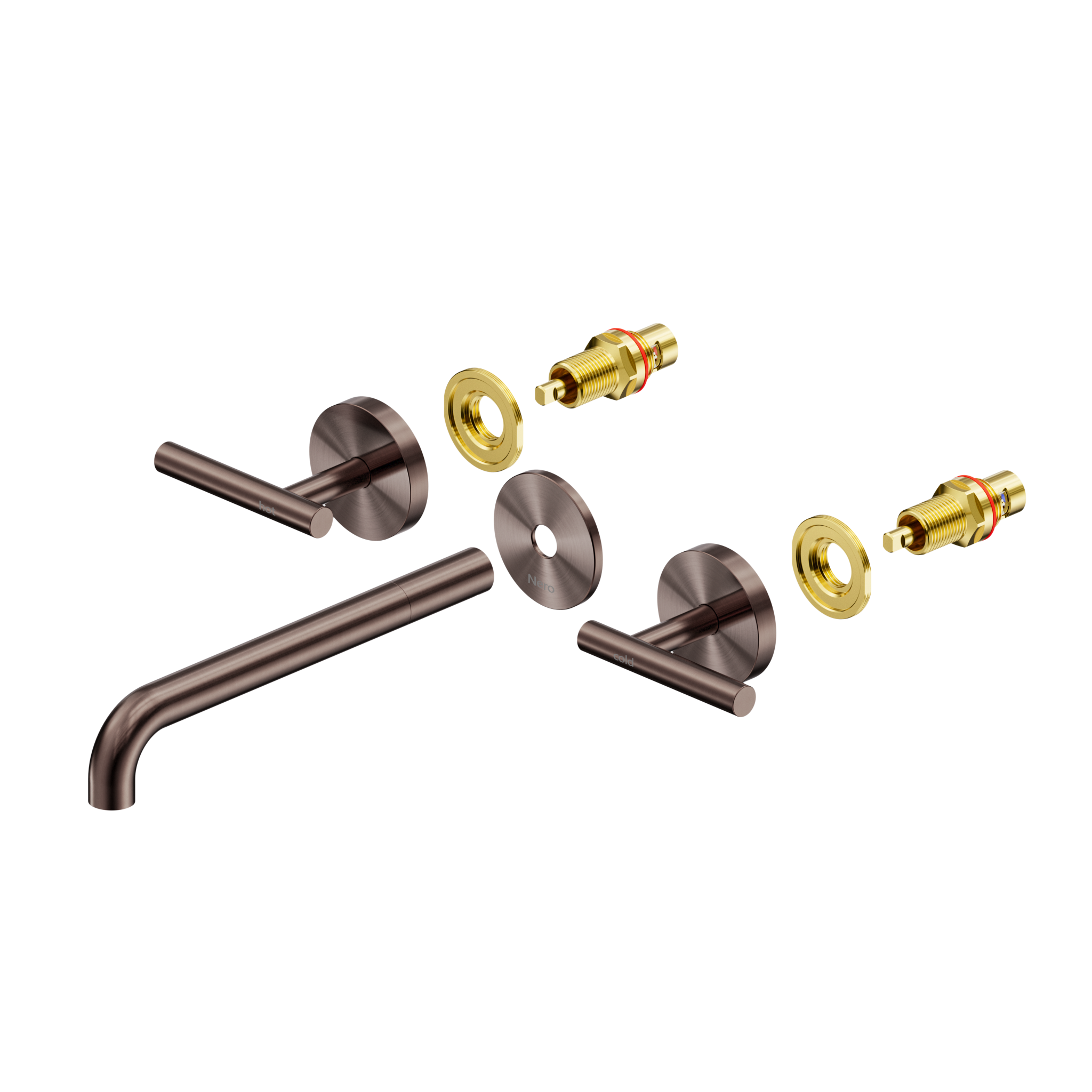 Mecca Lever Wall Basin/Bath Set 220mm Spout Trim kits Only Brushed Bronze