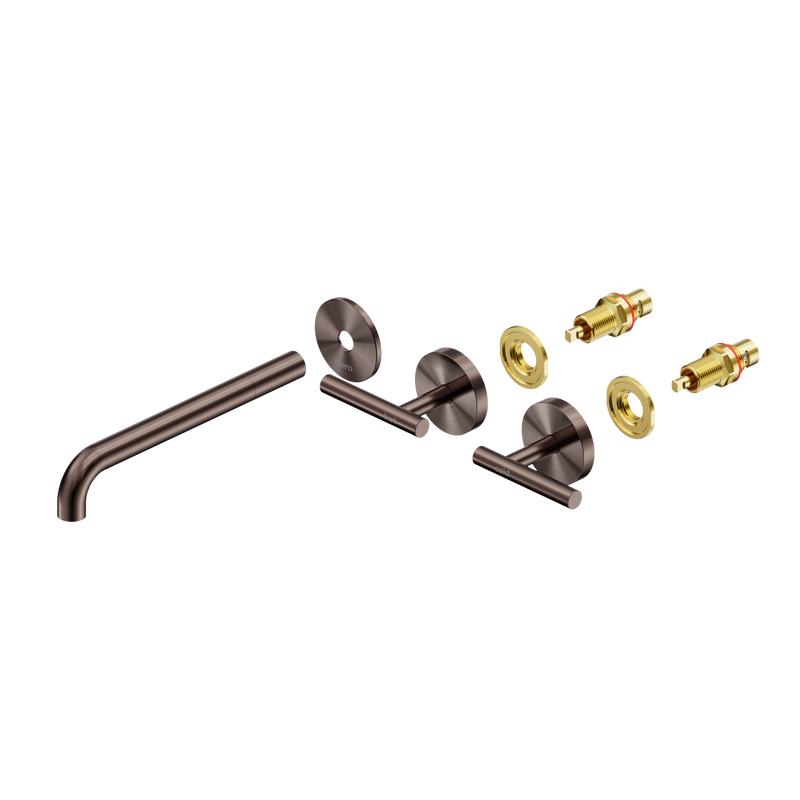 Mecca Lever Wall Basin/Bath Set 220mm Spout Trim kits Only Brushed Bronze