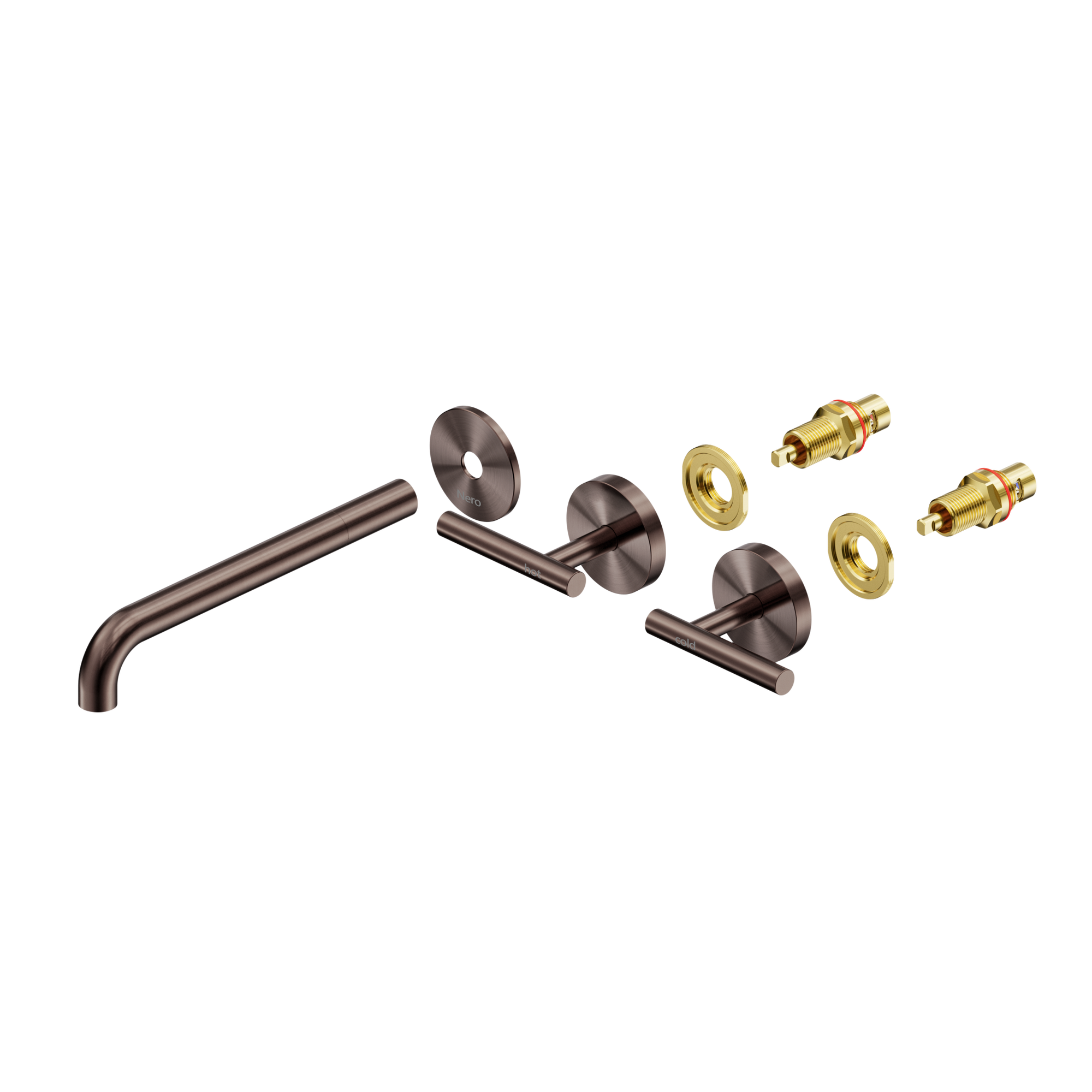 Mecca Lever Wall Basin/Bath Set 220mm Spout Trim kits Only Brushed Bronze
