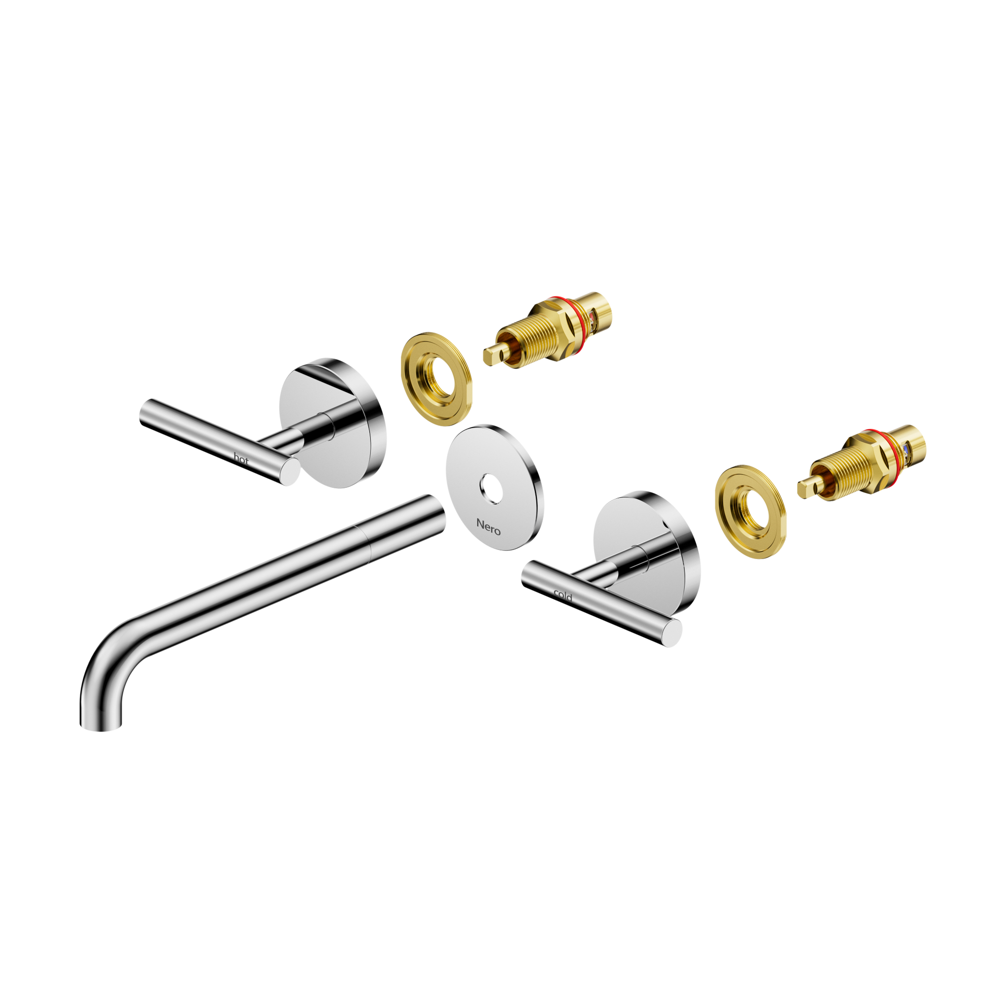 Mecca Lever Wall Basin/Bath Set 220mm Spout Trim kits Only Chrome