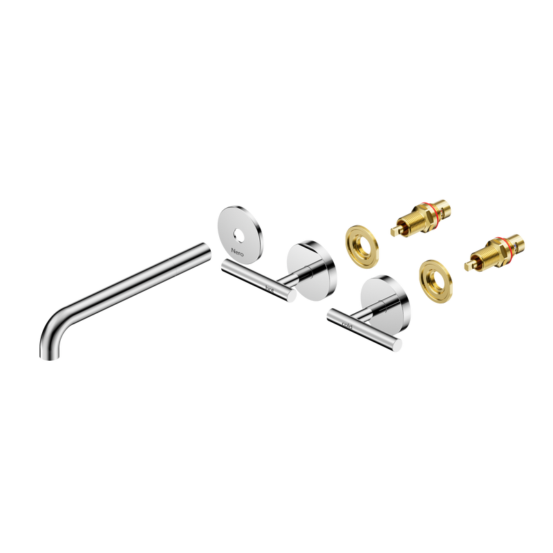 Mecca Lever Wall Basin/Bath Set 220mm Spout Trim kits Only Chrome