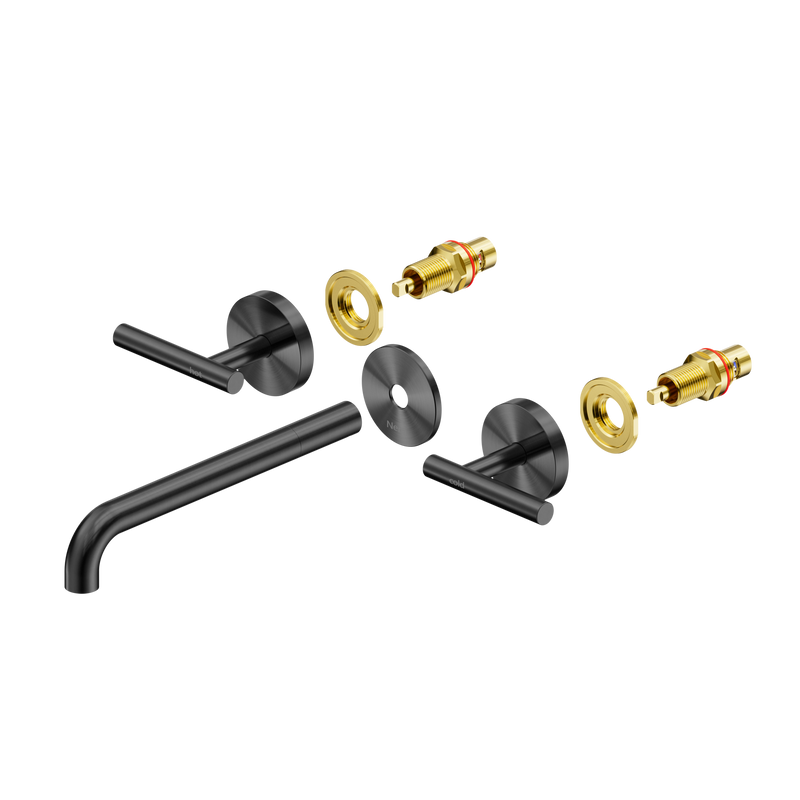 Mecca Lever Wall Basin/Bath Set 220mm Spout Trim kits Only Gun Metal