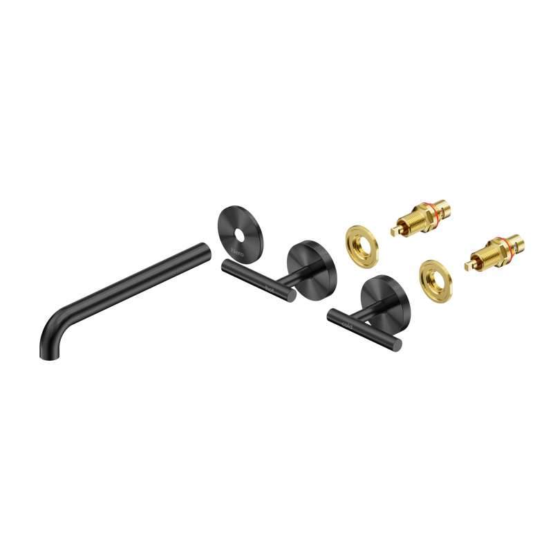Mecca Lever Wall Basin/Bath Set 220mm Spout Trim kits Only Gun Metal