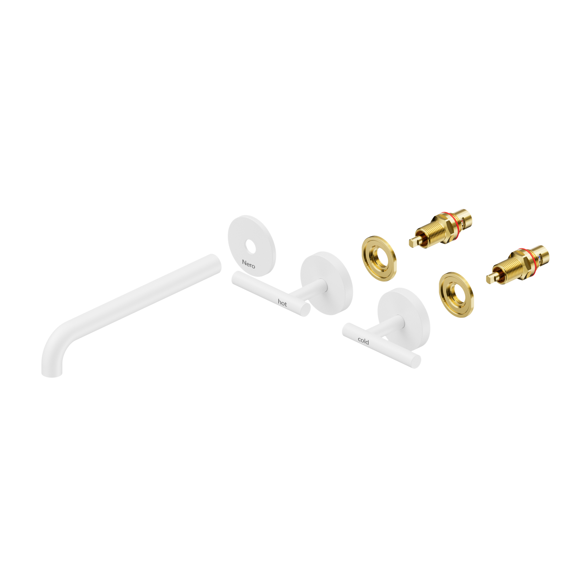 Mecca Lever Wall Basin/Bath Set 220mm Spout Trim kits Only Matte White