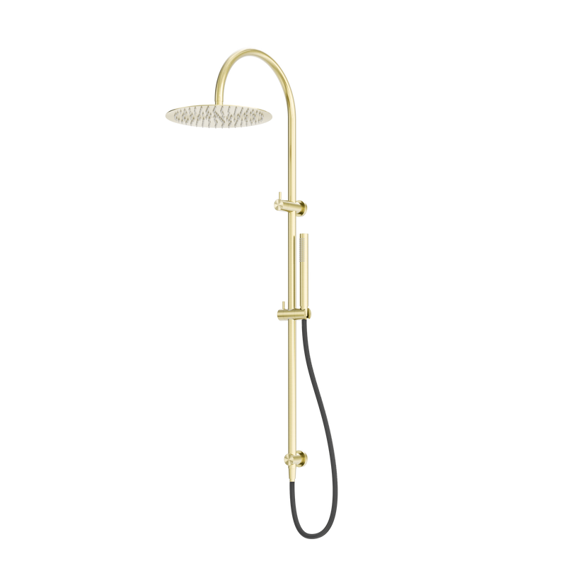 Zen SS316L Twin Shower With Outdoor Shower Hose Brushed Gold