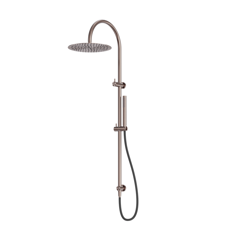 Zen SS316L Twin Shower With Outdoor Shower Hose Brushed Bronze