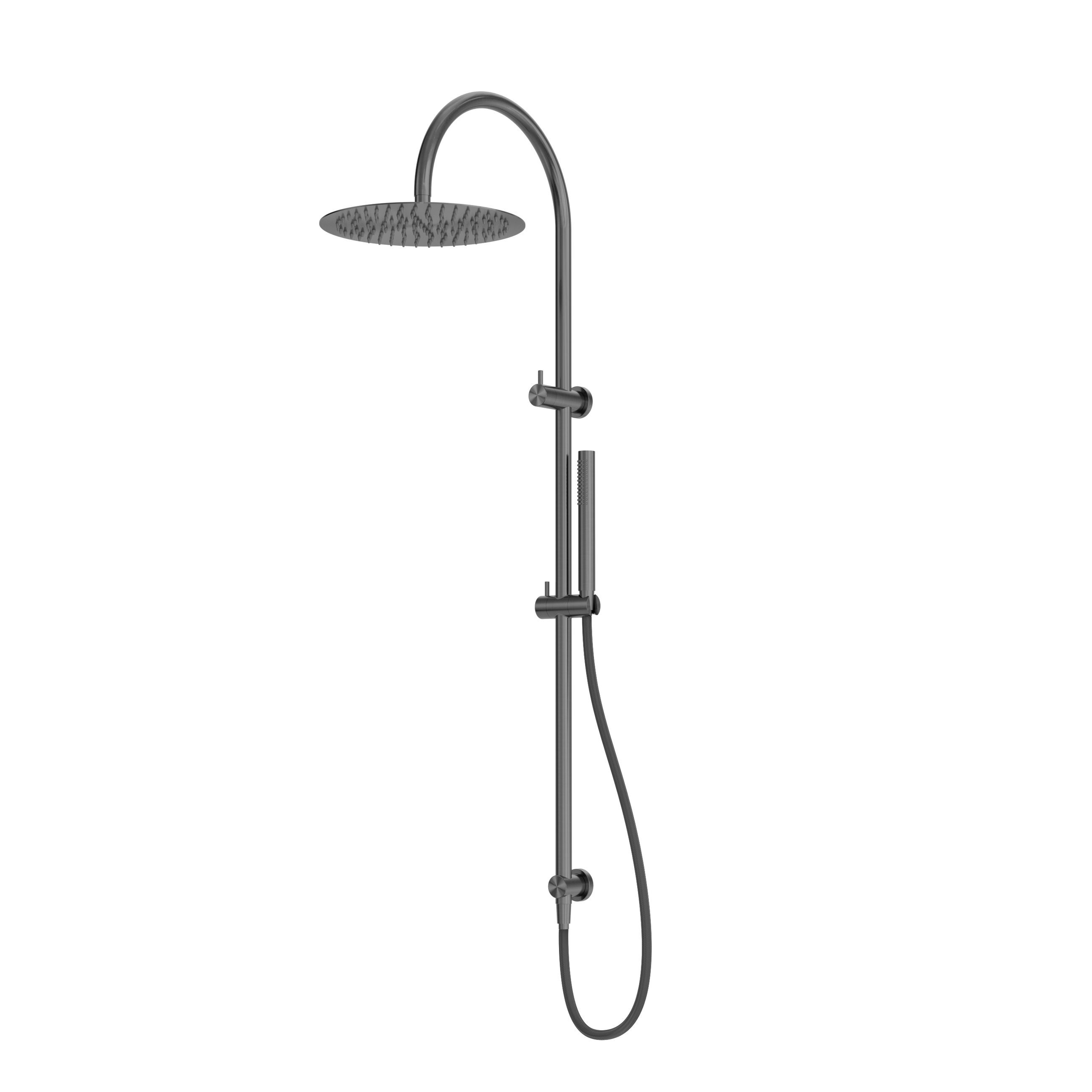 Zen SS316L Twin Shower With Outdoor Shower Hose Graphite