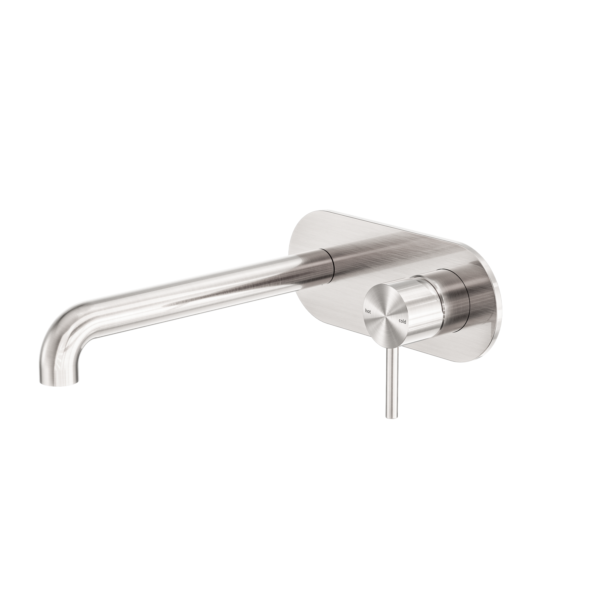 Zen SS316L Wall Basin/Bath Mixer 230mm Spout Brushed Nickel