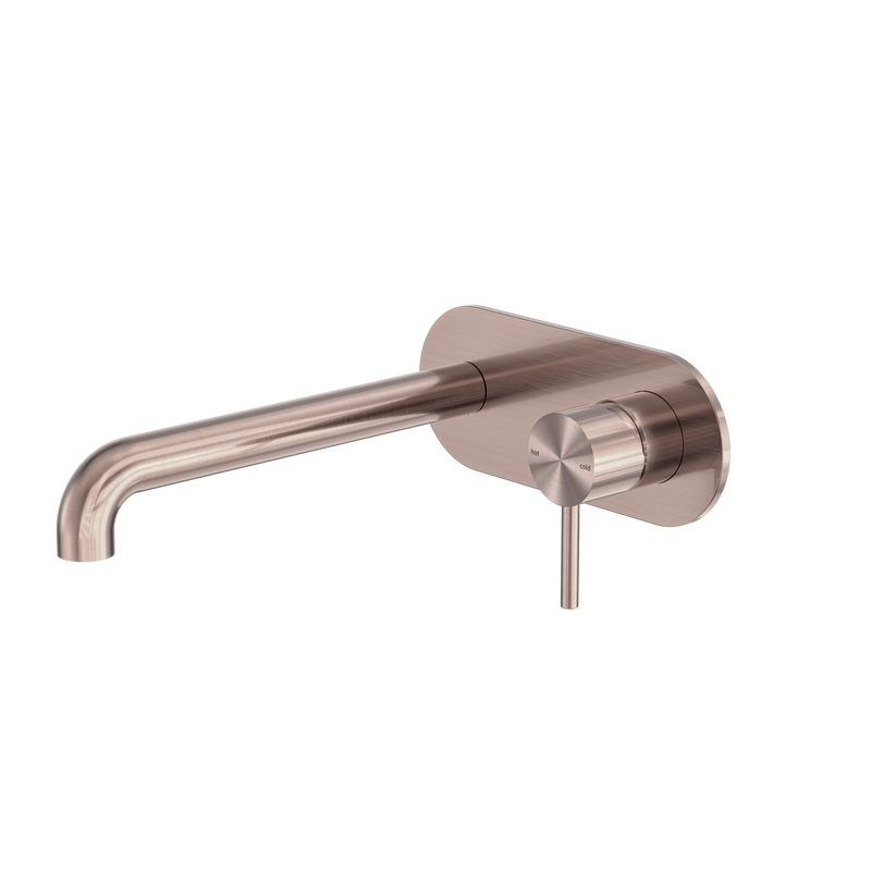Zen SS316L Wall Basin/Bath Mixer 230mm Spout Brushed Bronze