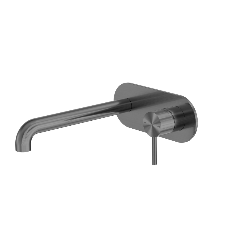 Zen SS316L Wall Basin/Bath Mixer 230mm Spout Graphite