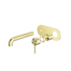 Zen SS316L Wall Basin/Bath Mixer 185mm Spout Trim Kits Only Brushed Gold