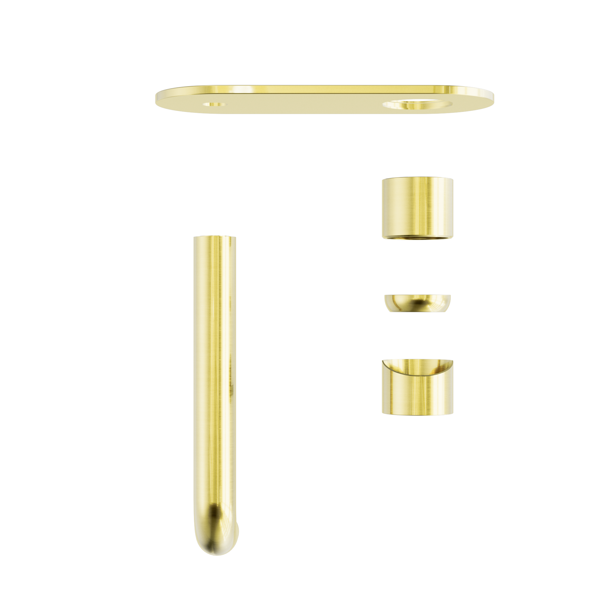 Zen SS316L Wall Basin/Bath Mixer 185mm Spout Trim Kits Only Brushed Gold