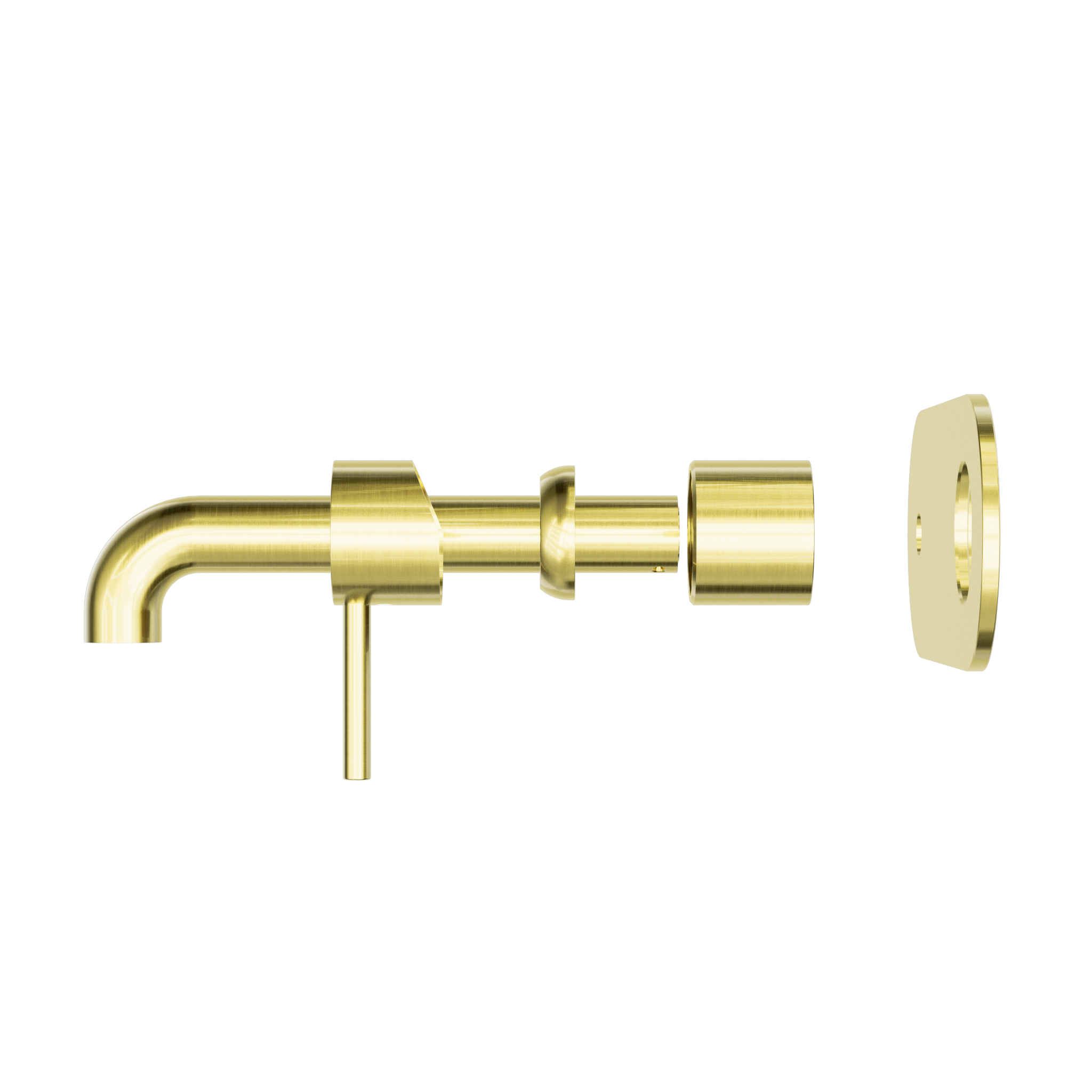 Zen SS316L Wall Basin/Bath Mixer 185mm Spout Trim Kits Only Brushed Gold