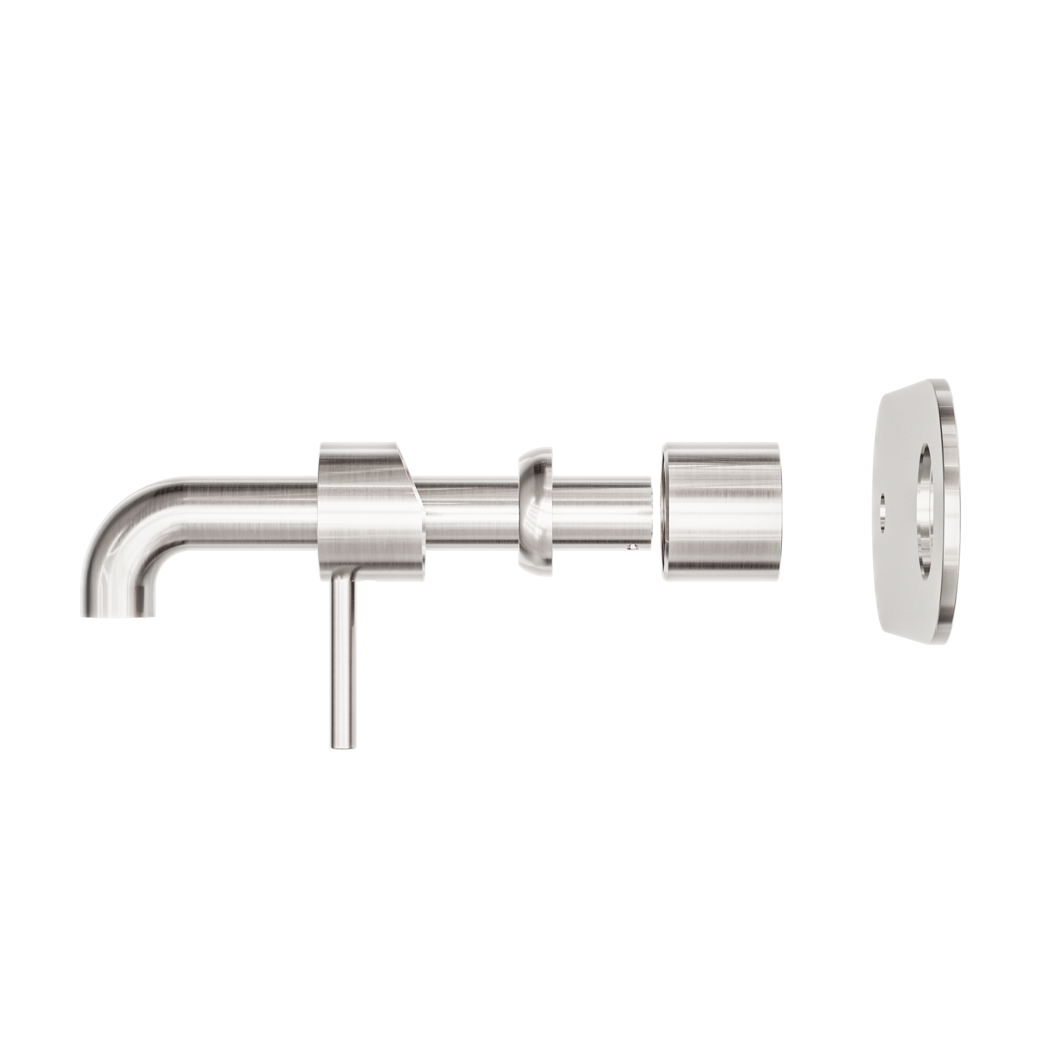 Zen SS316L Wall Basin/Bath Mixer 185mm Spout Trim Kits Only Brushed Nickel