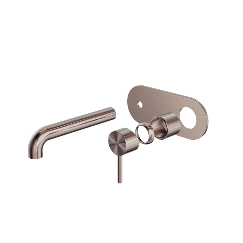 Zen SS316L Wall Basin/Bath Mixer 185mm Spout Trim Kits Only Brushed Bronze