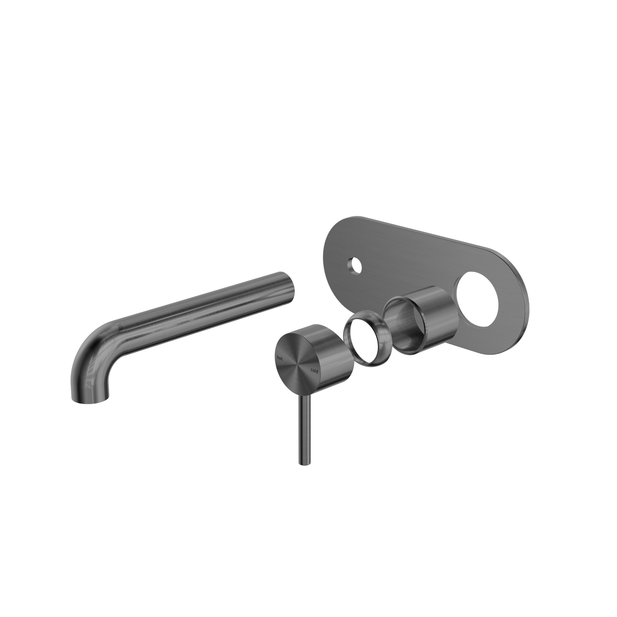 Zen SS316L Wall Basin/Bath Mixer 185mm Spout Trim Kits Only Graphite