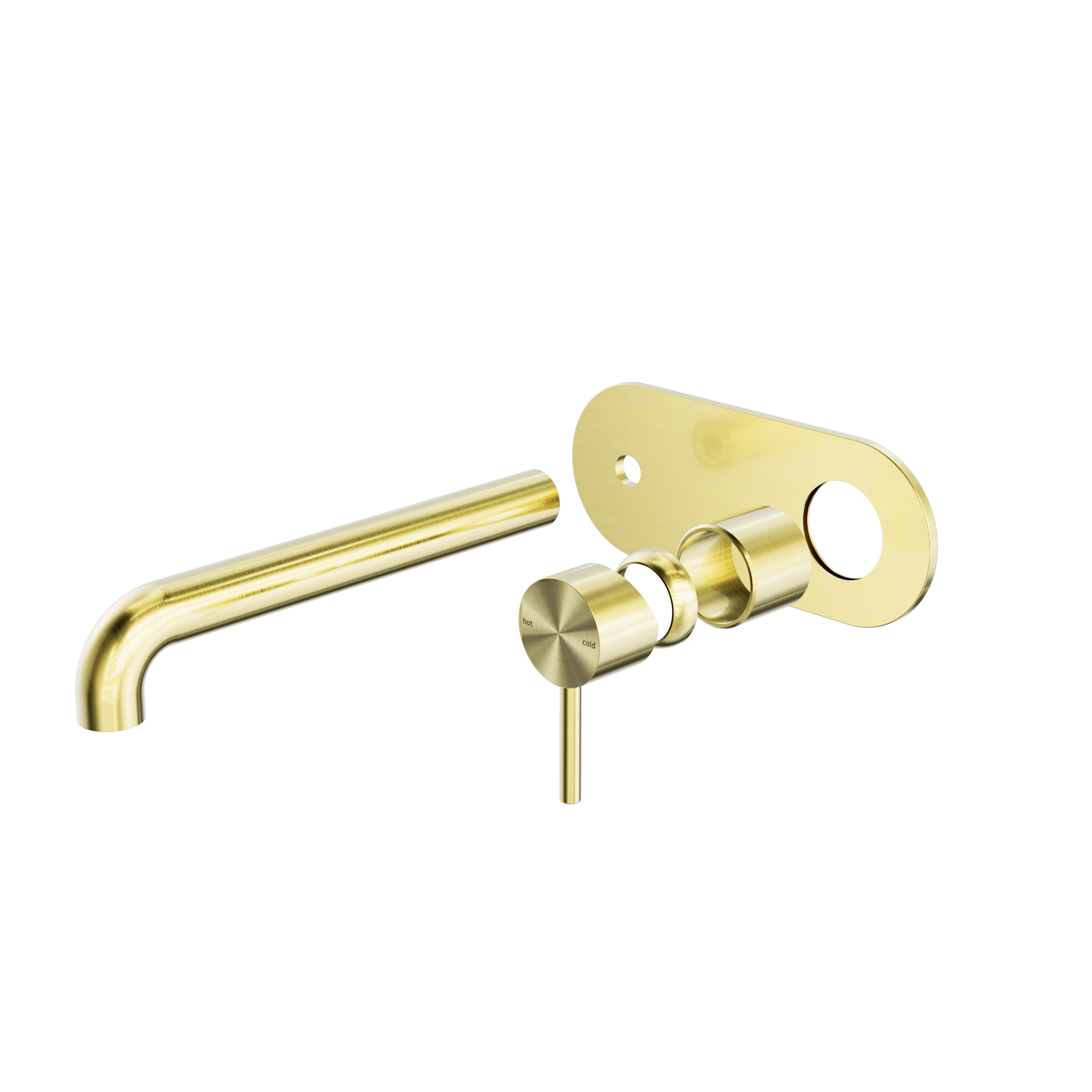 Zen SS316L Wall Basin/Bath Mixer 230mm Spout Trim Kits Only Brushed Gold