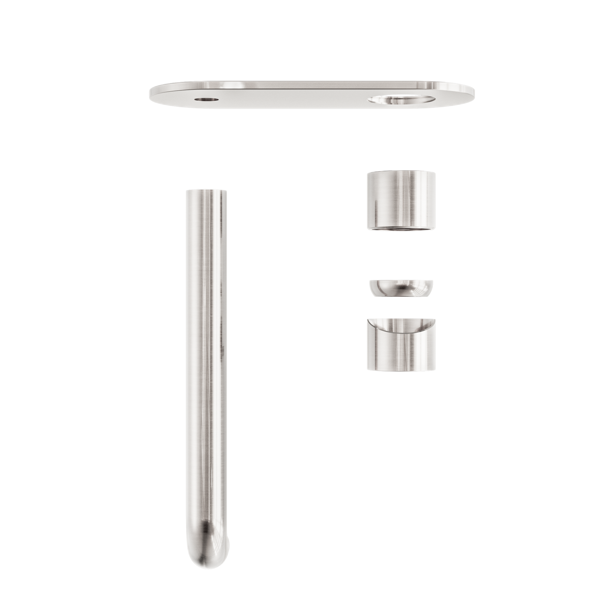 Zen SS316L Wall Basin/Bath Mixer 230mm Spout Trim Kits Only Brushed Nickel