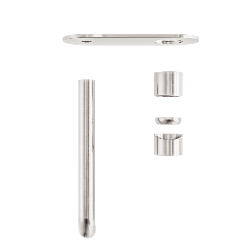 Zen SS316L Wall Basin/Bath Mixer 230mm Spout Trim Kits Only Brushed Nickel