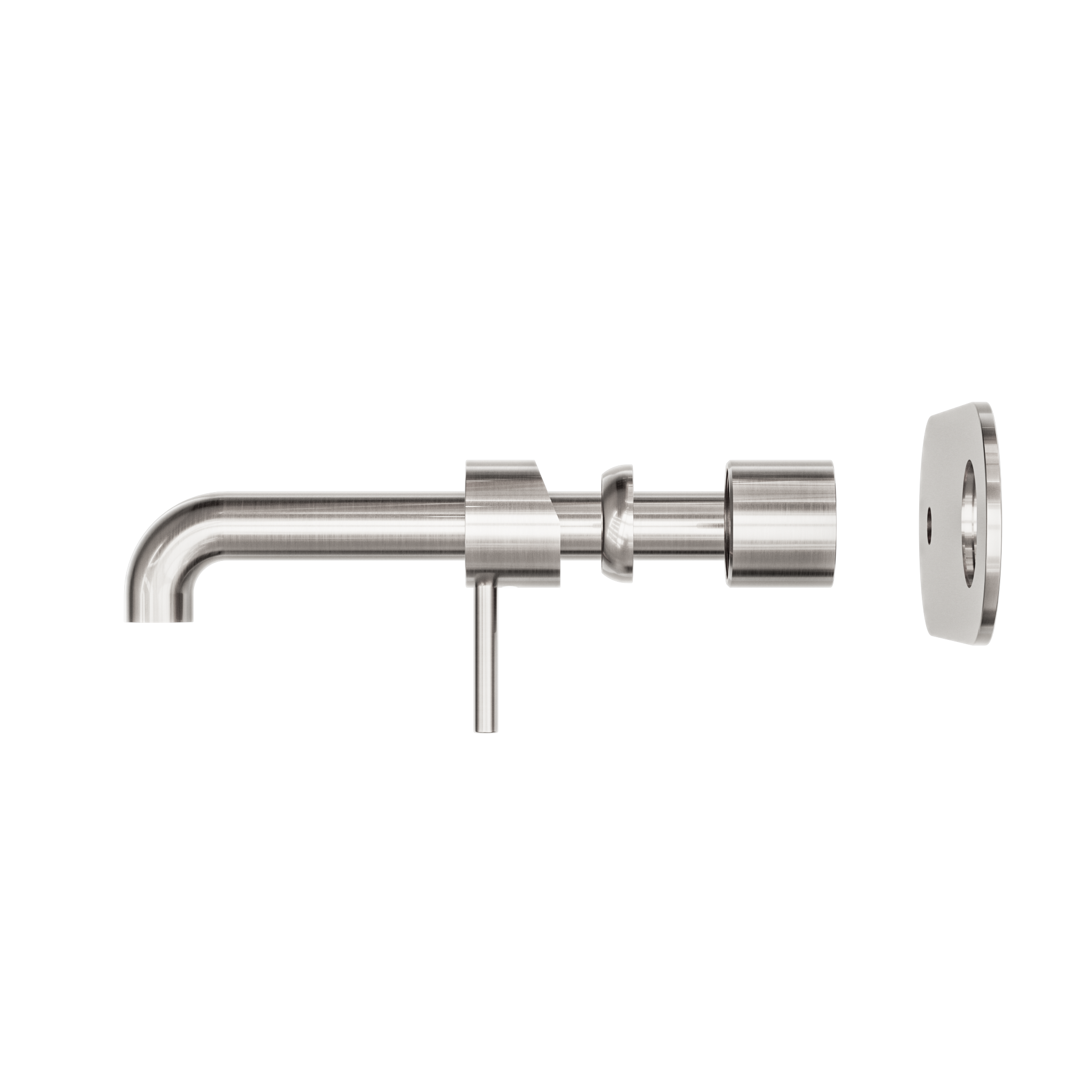 Zen SS316L Wall Basin/Bath Mixer 230mm Spout Trim Kits Only Brushed Nickel