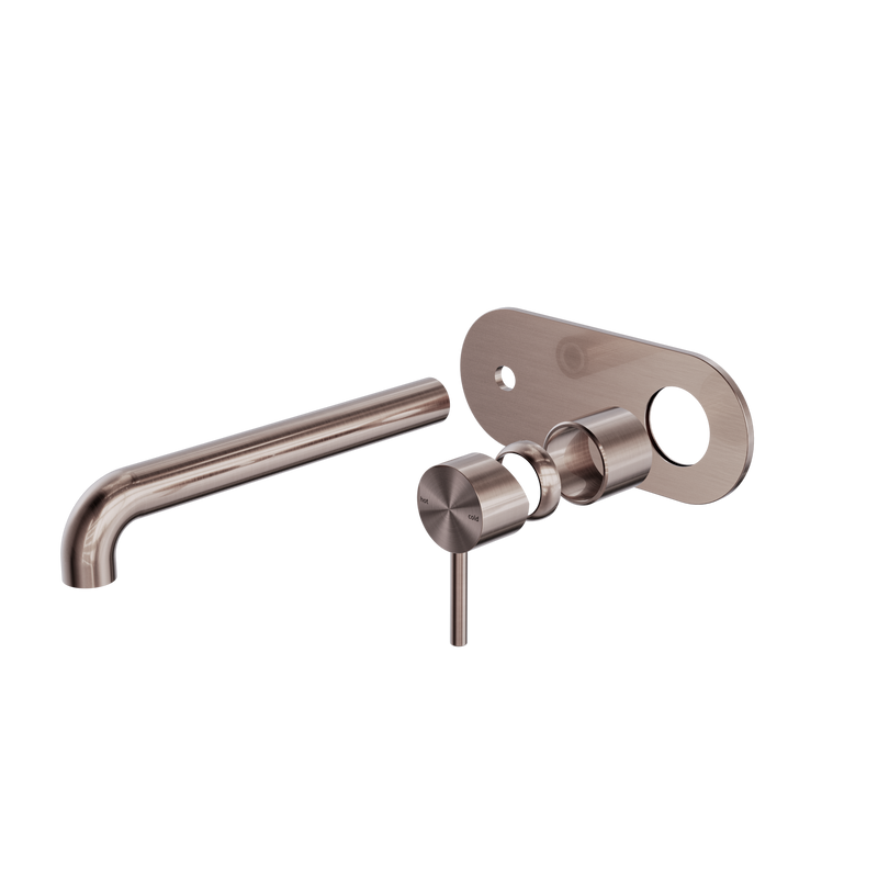 Zen SS316L Wall Basin/Bath Mixer 230mm Spout Trim Kits Only Brushed Bronze