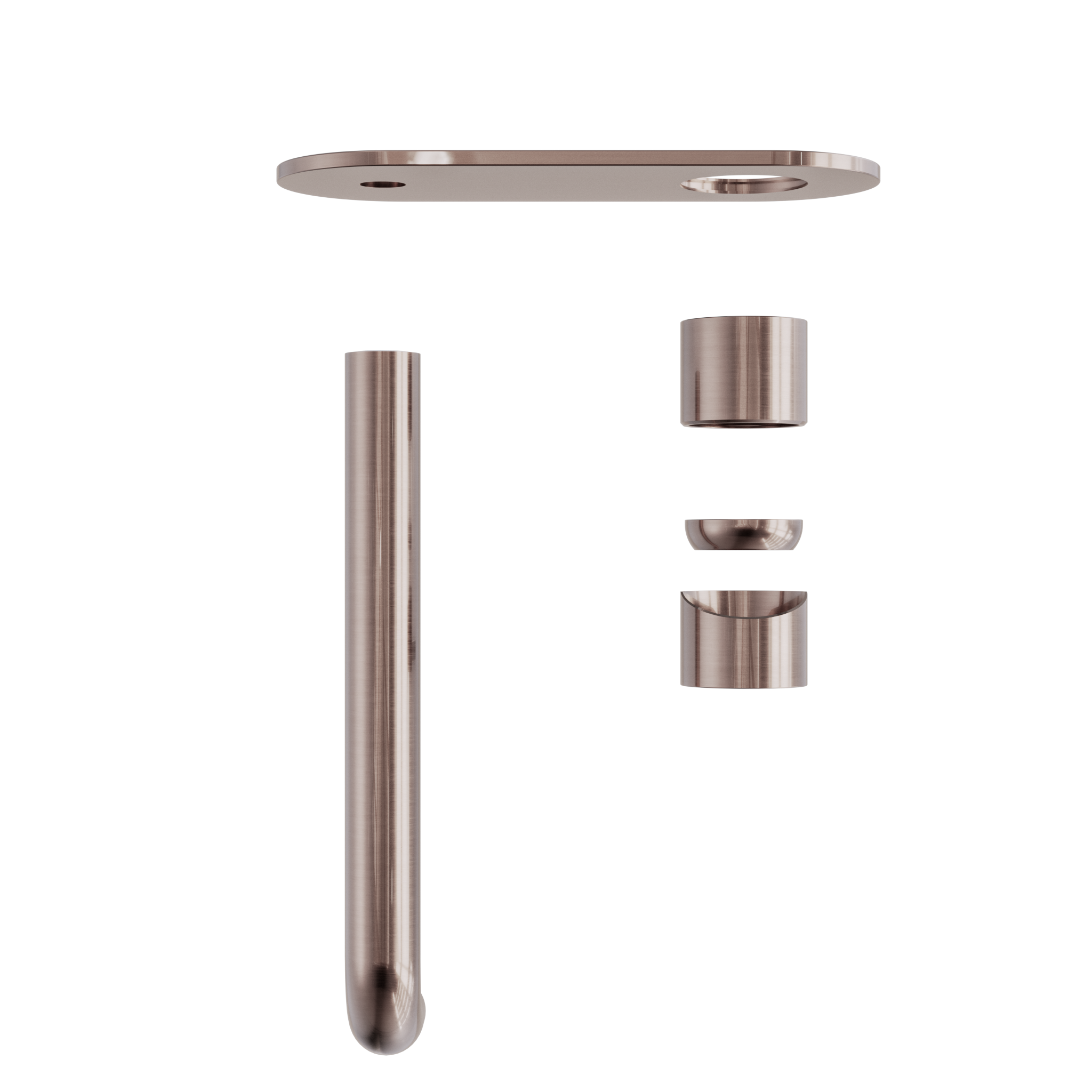 Zen SS316L Wall Basin/Bath Mixer 230mm Spout Trim Kits Only Brushed Bronze