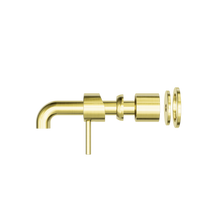 Zen SS316L Wall Basin/Bath Mixer Separate Back Plate 185mm Spout Trim Kits Only Brushed Gold