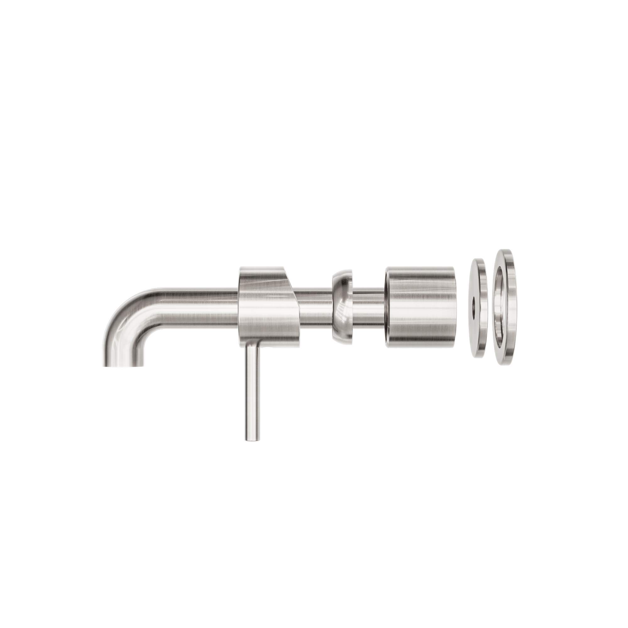 Zen SS316L Wall Basin/Bath Mixer Separate Back Plate 185mm Spout Trim Kits Only Brushed Nickel