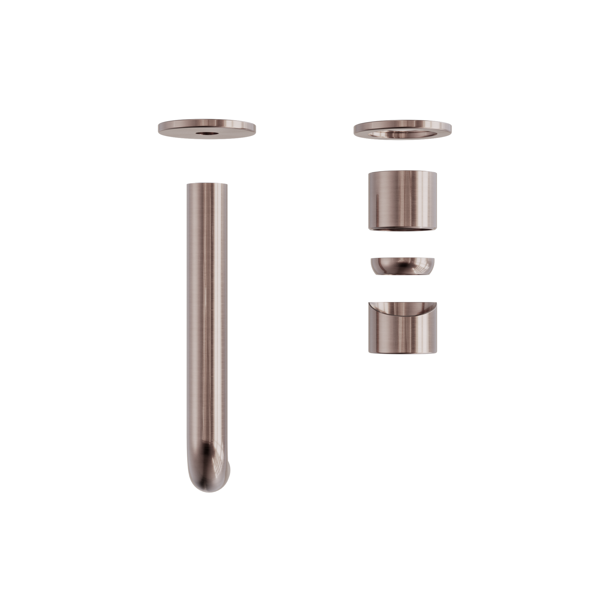 Zen SS316L Wall Basin/Bath Mixer Separate Back Plate 185mm Spout Trim Kits Only Brushed Bronze