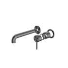 Zen SS316L Wall Basin/Bath Mixer Separate Back Plate 185mm Spout Trim Kits Only Graphite