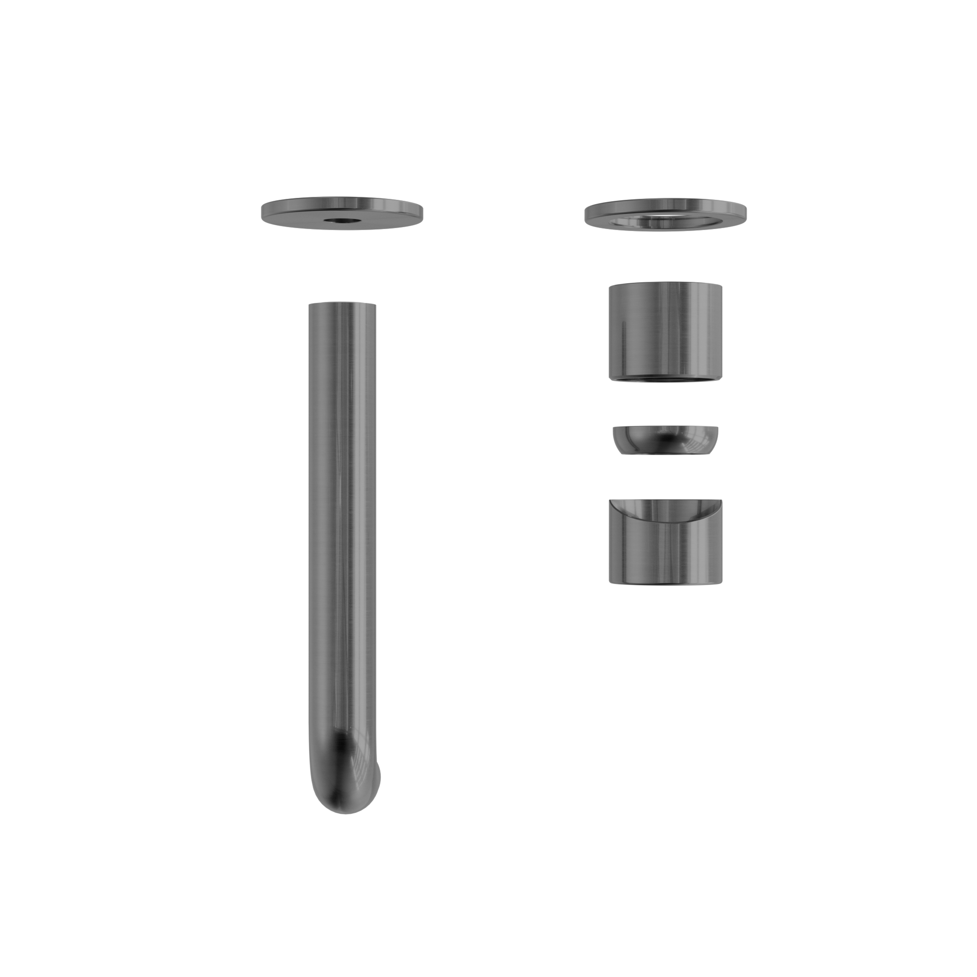 Zen SS316L Wall Basin/Bath Mixer Separate Back Plate 185mm Spout Trim Kits Only Graphite