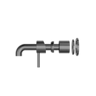 Zen SS316L Wall Basin/Bath Mixer Separate Back Plate 185mm Spout Trim Kits Only Graphite