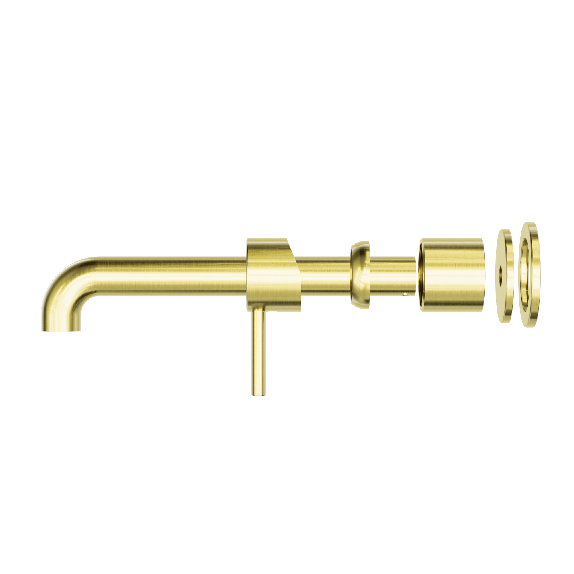 Zen SS316L Wall Basin/Bath Mixer Separate Back Plate 230mm Spout Trim Kits Only Brushed Gold