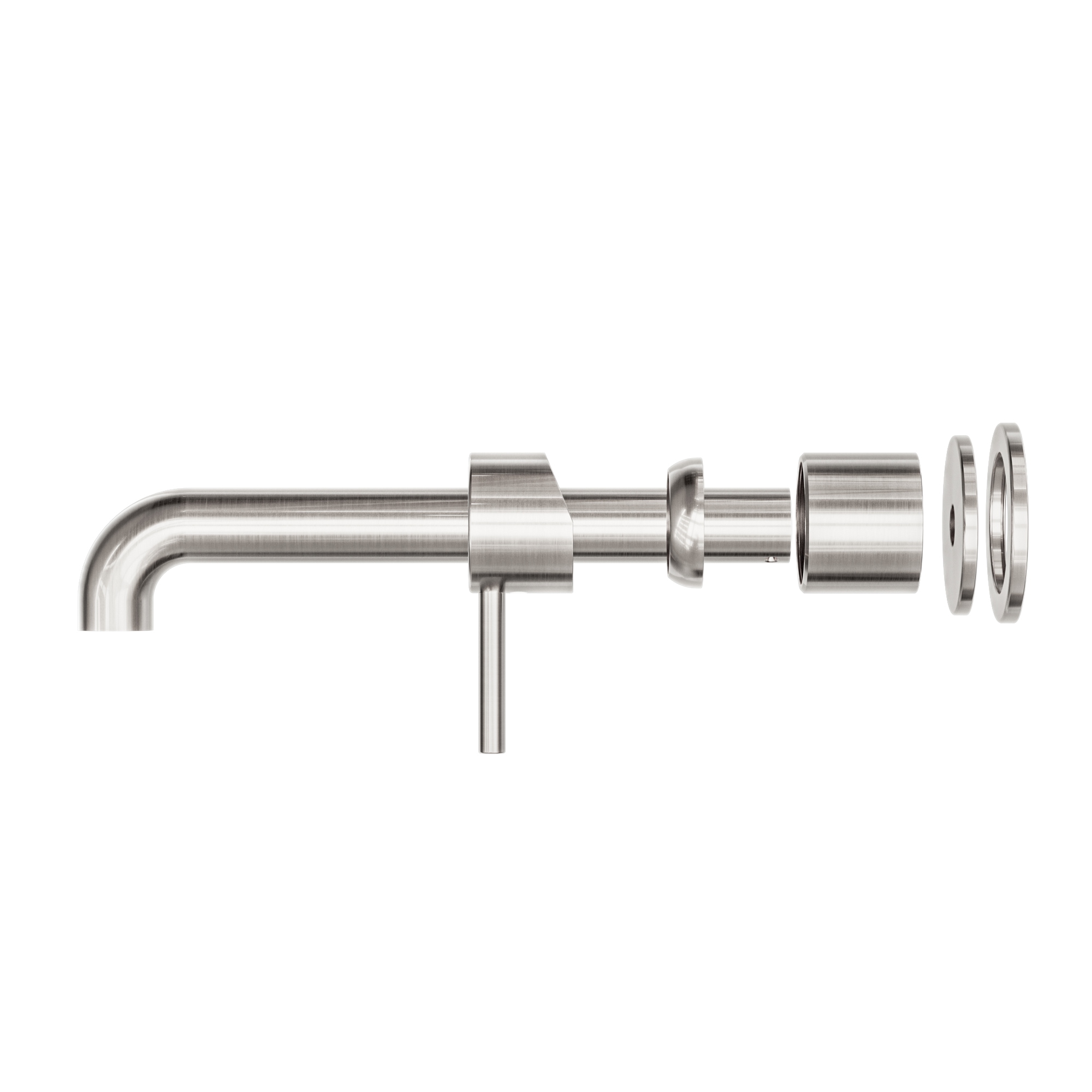 Zen SS316L Wall Basin/Bath Mixer Separate Back Plate 230mm Spout Trim Kits Only Brushed Nickel