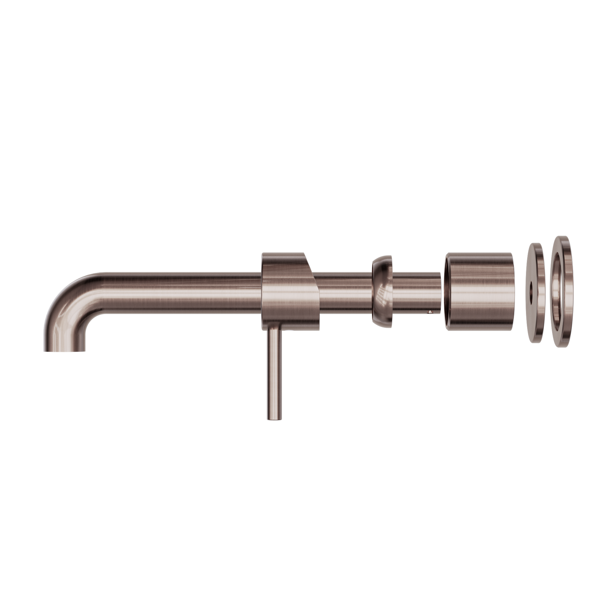 Zen SS316L Wall Basin/Bath Mixer Separate Back Plate 230mm Spout Trim Kits Only Brushed Bronze