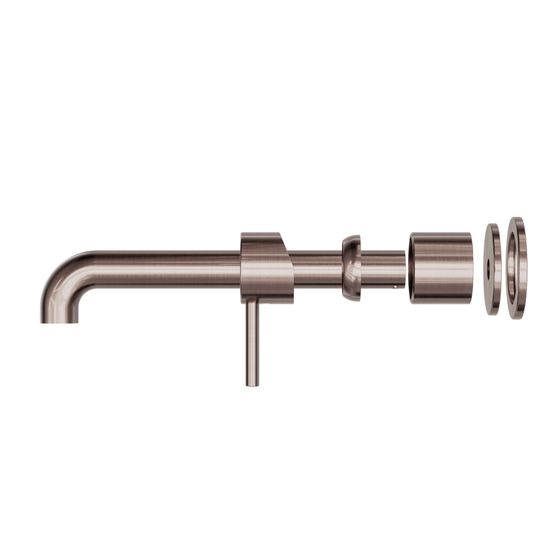 Zen SS316L Wall Basin/Bath Mixer Separate Back Plate 230mm Spout Trim Kits Only Brushed Bronze