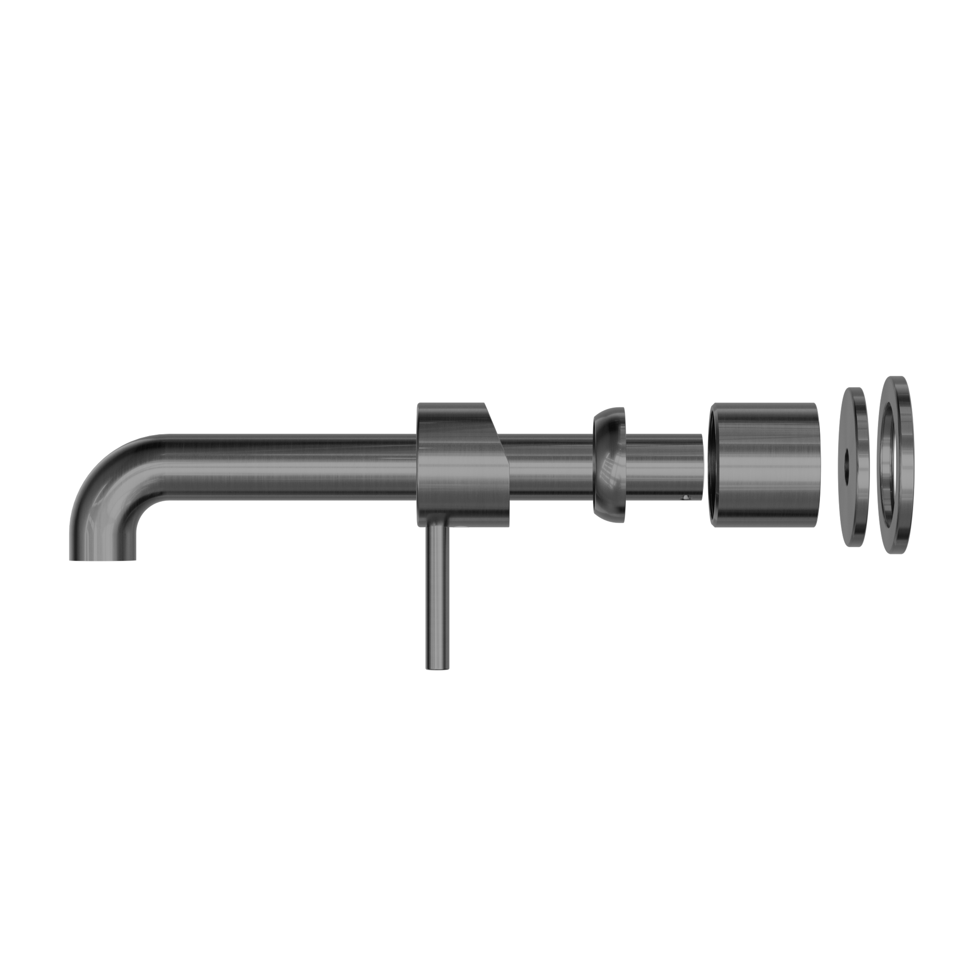 Zen SS316L Wall Basin/Bath Mixer Separate Back Plate 230mm Spout Trim Kits Only Graphite